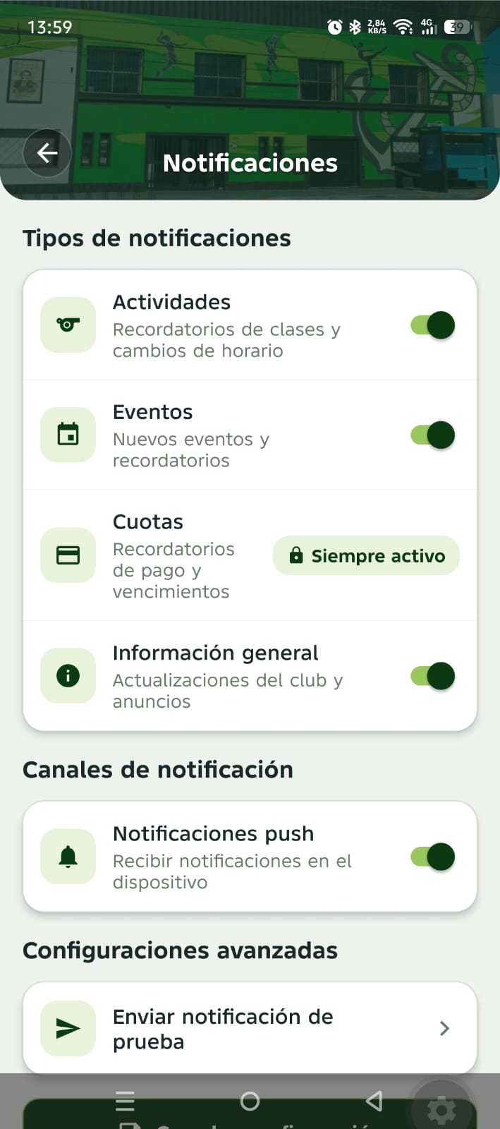 Configuración de notificaciones