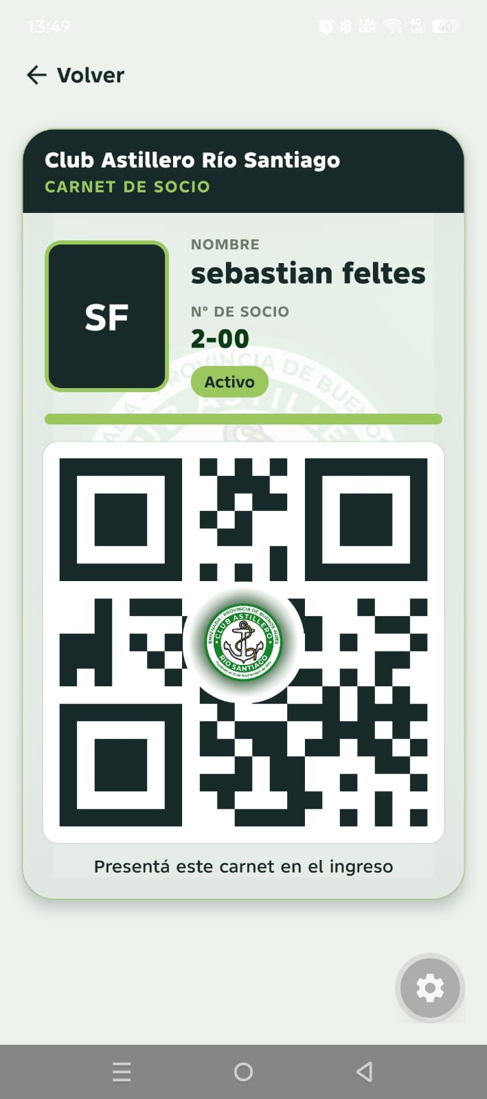 Credencial digital con código QR